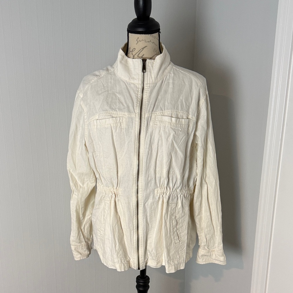 Old Navy Cream Linen blend Jacket size Large